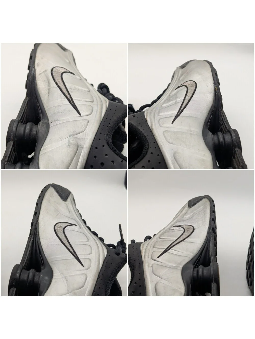 Nike Shox R4 Black Metallic Silver Shoes Mens Size 8.5 / Women's 10 104265-045